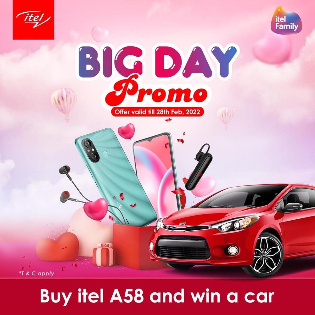 Buy itel A58 and win a car