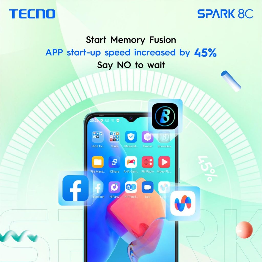 TECNO Spark 8C memory fusion