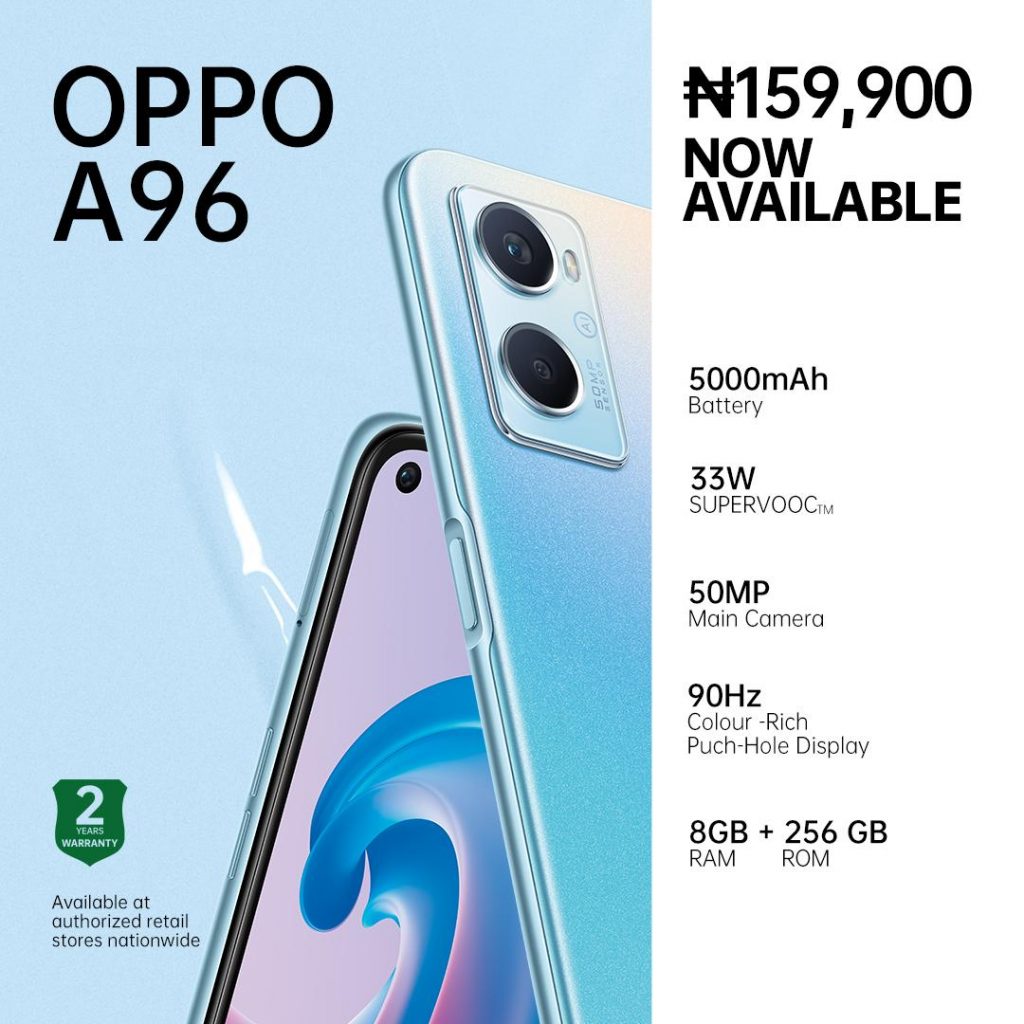 Availability and Pricing of the OPPO A96