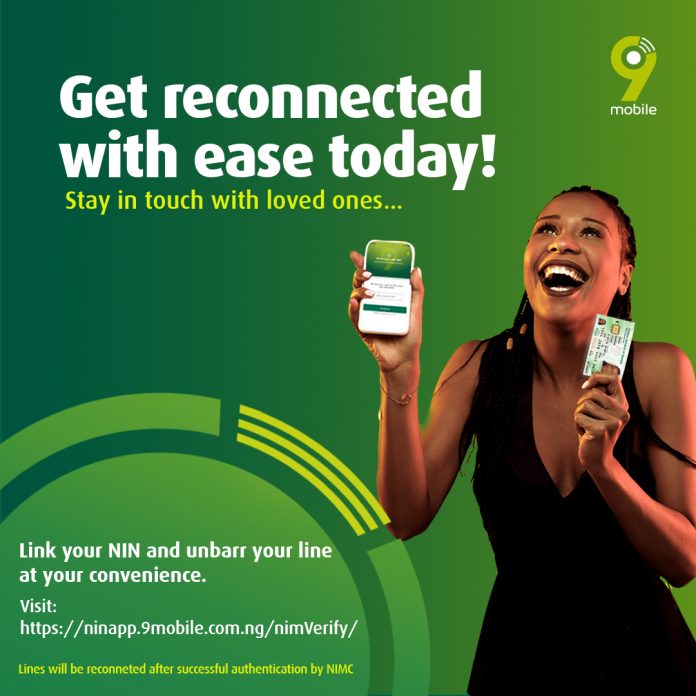 9mobile Announces Self Service Portal for Customers to link NIN and Unbar their Phone Lines