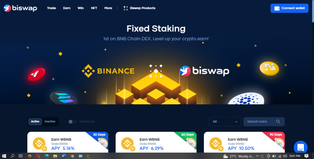 Biswap DEX fixed staking