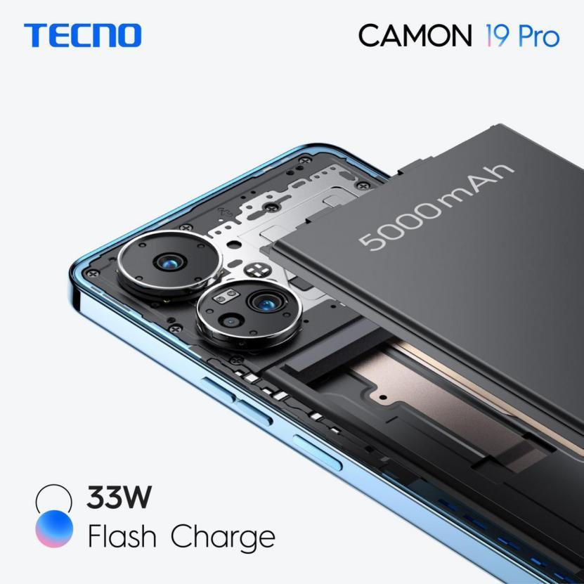 Camon 19 Pro 5000 mAh Battery + 33 Watt Flash Charge