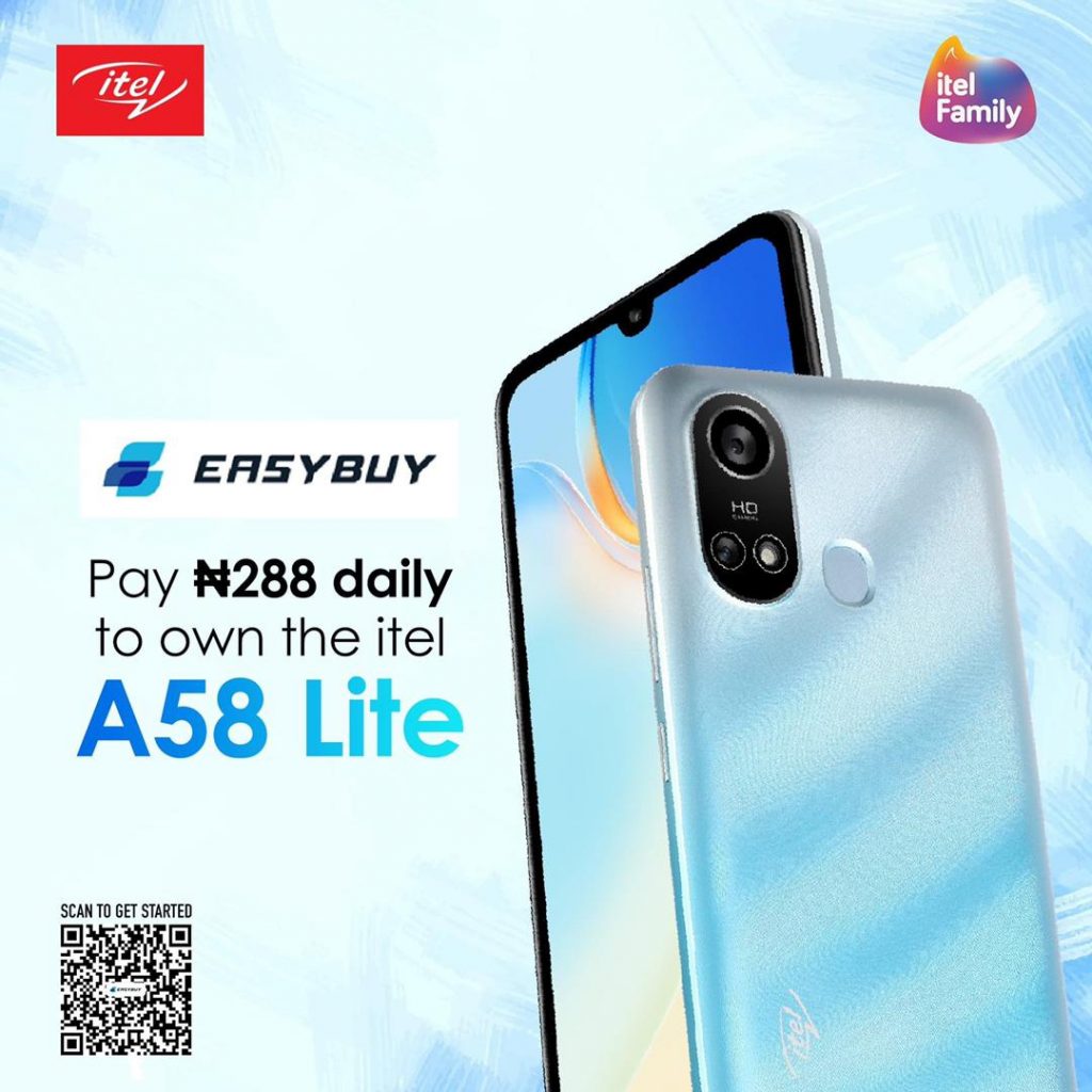 itel A58 Lite with just 288 Naira Daily on Easybuy