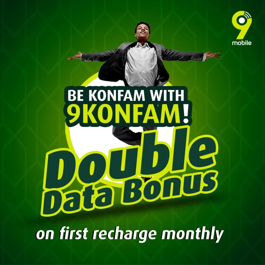 Double data bonus on 9Konfam tariff plan