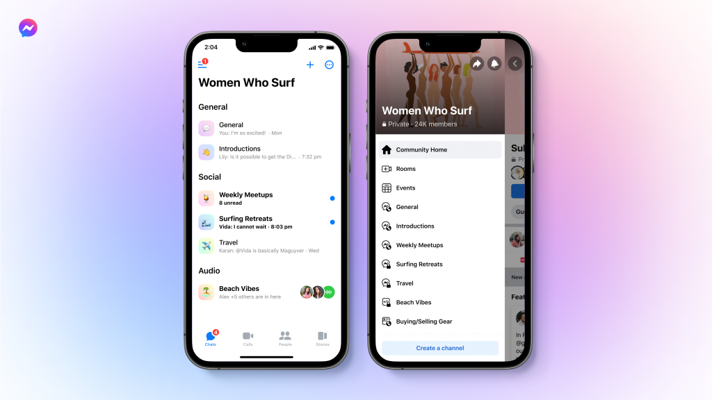 Vanessa Yaeger, admin of the Women Who Surf Facebook Group, uses Community Chats for Facebook