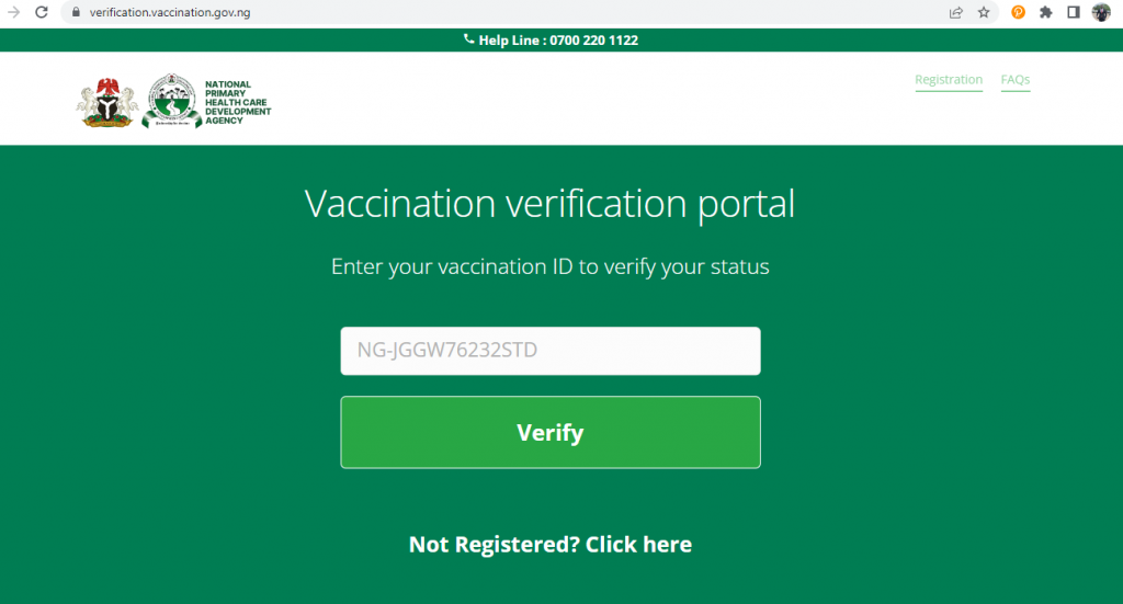 Covid-19 Vaccination verification portal