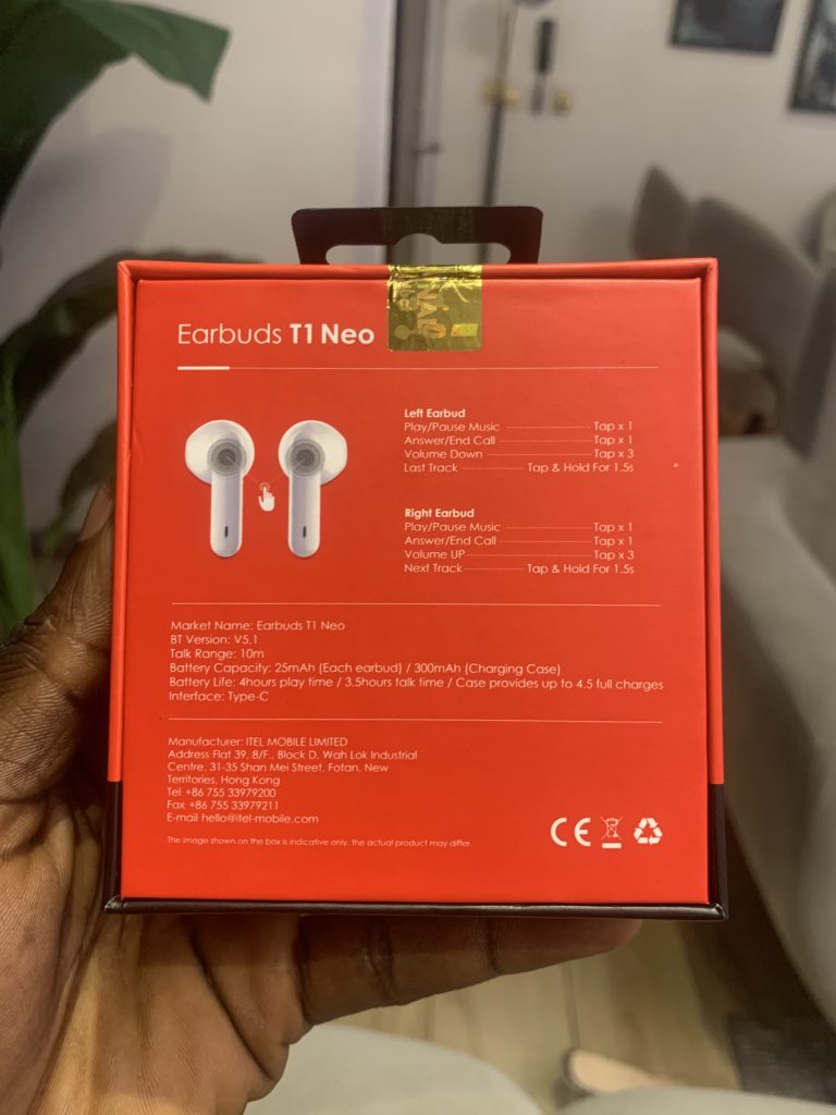 iTel T1 Neo Earbuds features and specifications