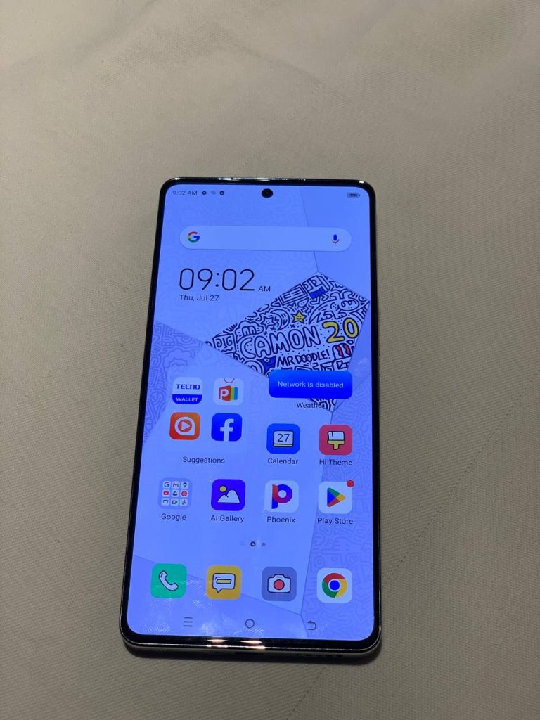 Display of the TECNO Camon 20 Premier Doodle Edition