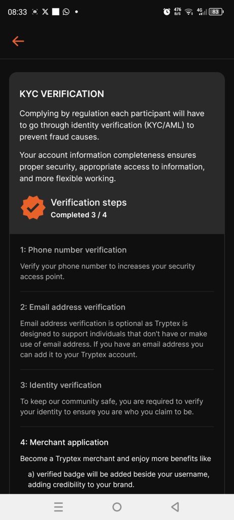 How to do your KYC verification on Tryptex
