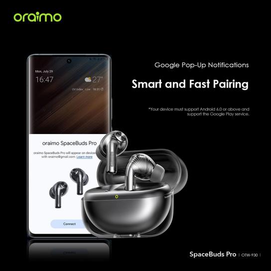 How do I turn on noise cancellation on oraimo spacebuds Pro